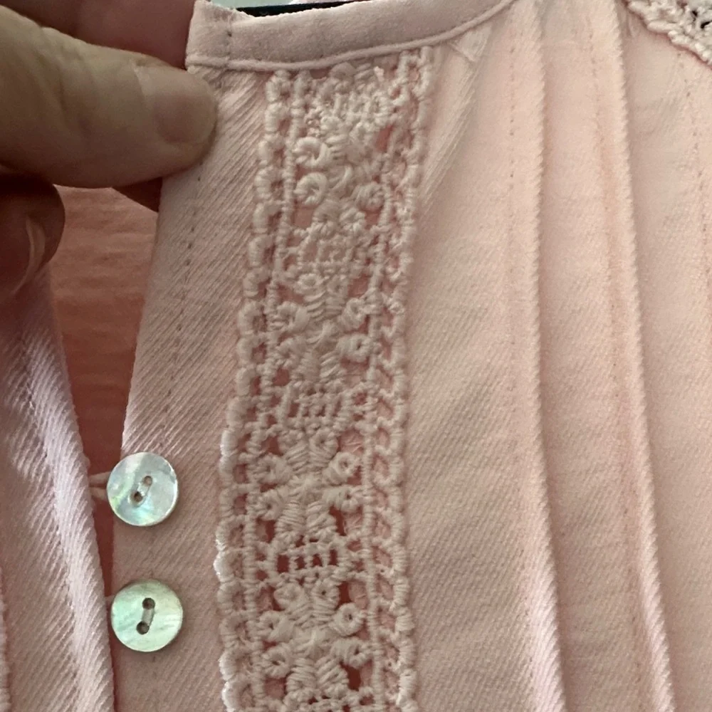 Lane Bryant Sky Blue Lace Accent Blouse - Picture 8 of 12